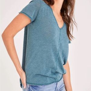 Cute Project Social T teal color loose t shirt. Size extra small.